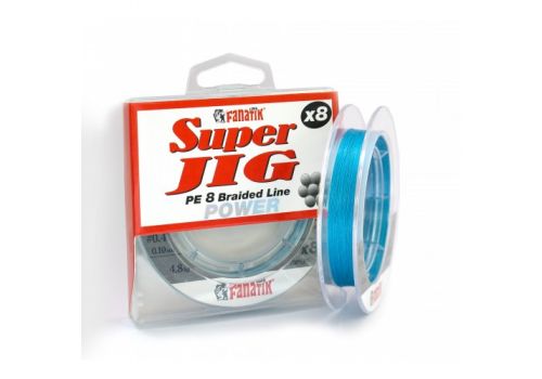 ШНУР плетеный FANATIK Super Jig PE X8 75 m (#0,4) 0.10 mm 4.8 kg (Голубой) Fanatik-club Беларусь 3022